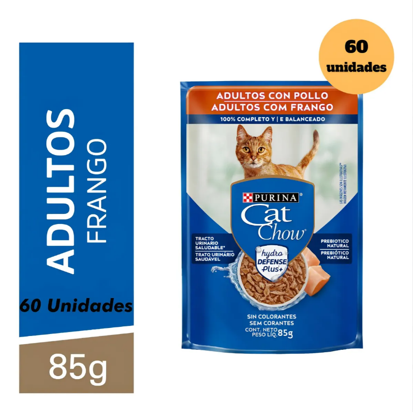 CAT CHOW ADULTOS FRANGO AO MOLHO 60un