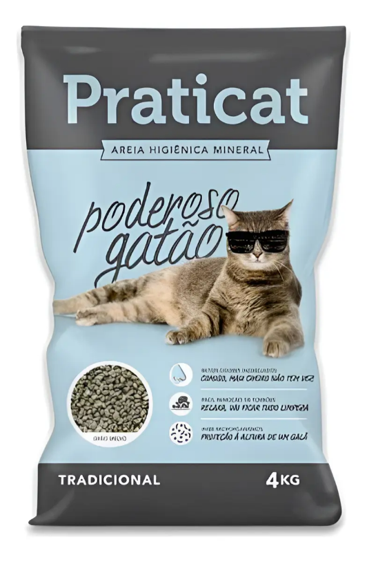 AREIA HIGIÊGINCA PRATICAT PODEROSO GATAO 4KG 6un
