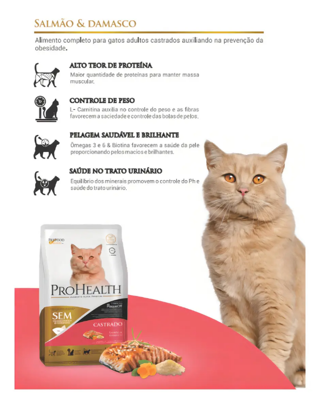 PROHEALTH GATO ADULTO CASTR SALMAO 1KG