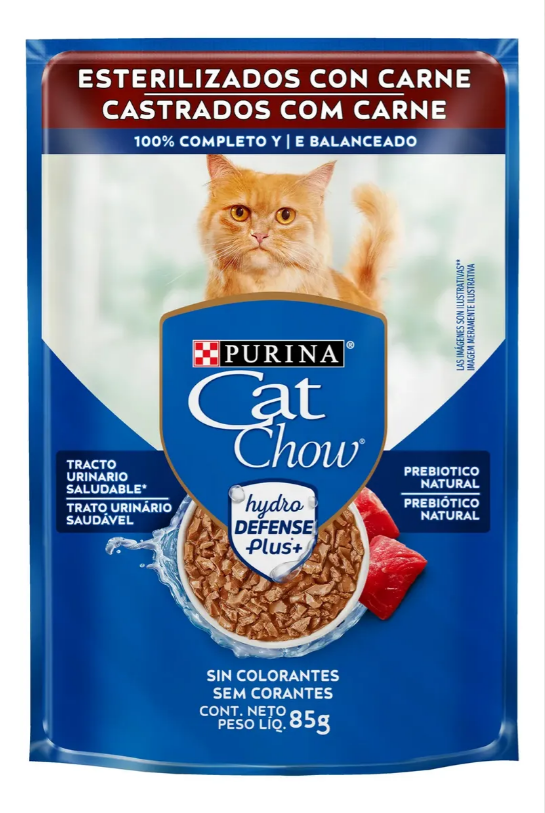 CAT CHOW ADULTOS CARNE AO MOLHO 60un