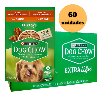 DOG CHOW ADLT MIN PEQ CARNE 60un