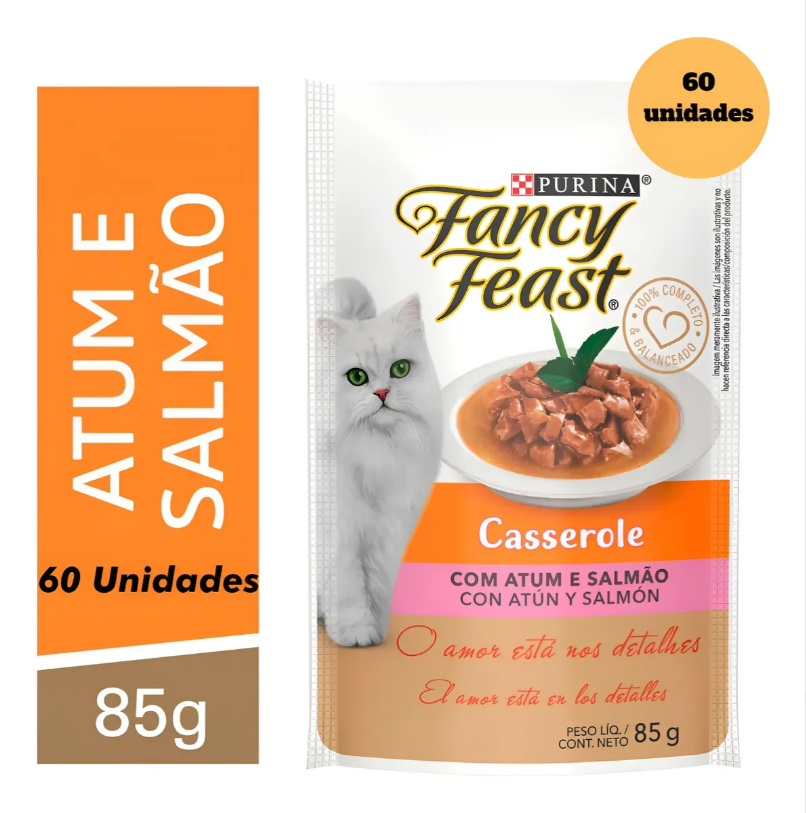 FANCY FEAST CASSEROLE ATUM SALMÃO 60un